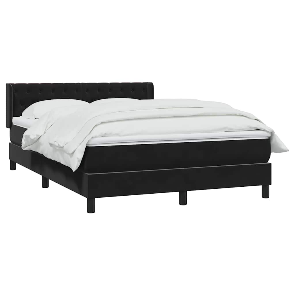 Cama com molas/colchão 160x210 cm veludo preto