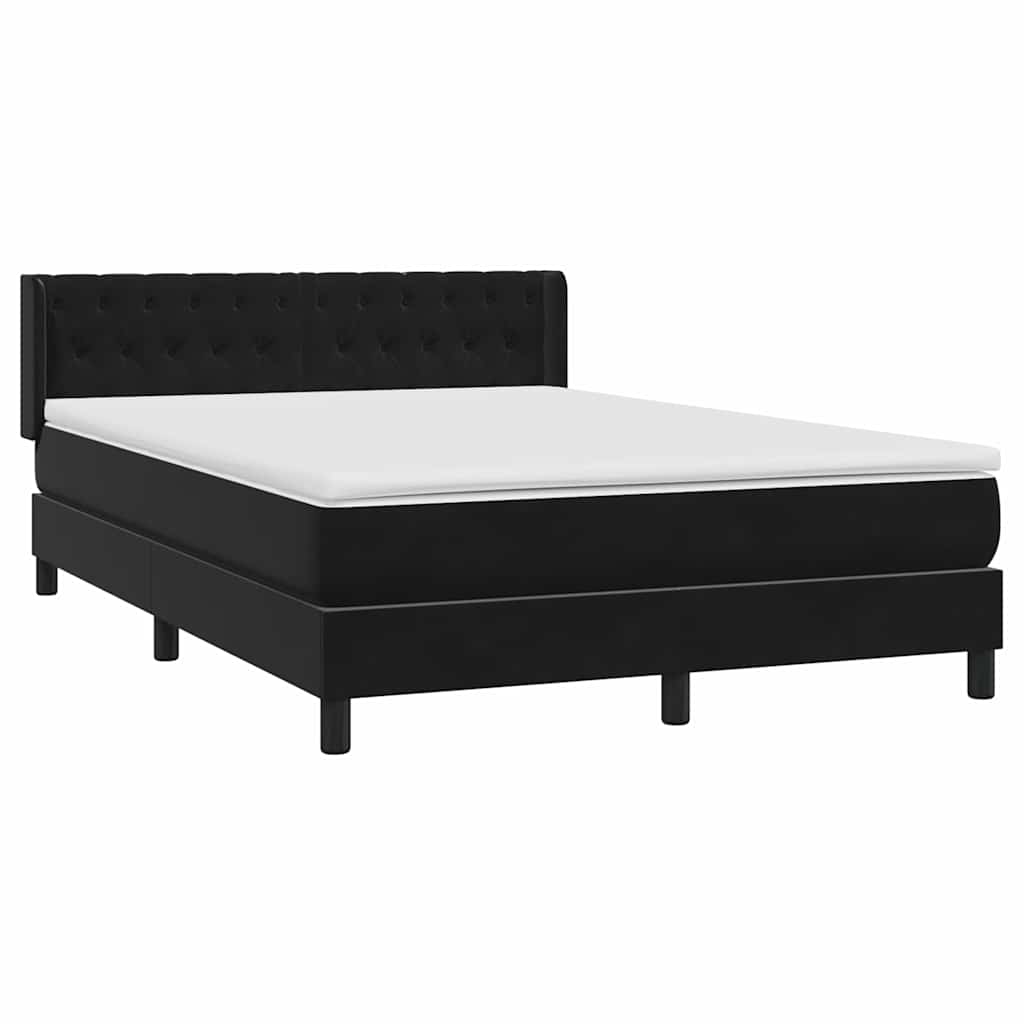 Cama com molas/colchão 160x210 cm veludo preto
