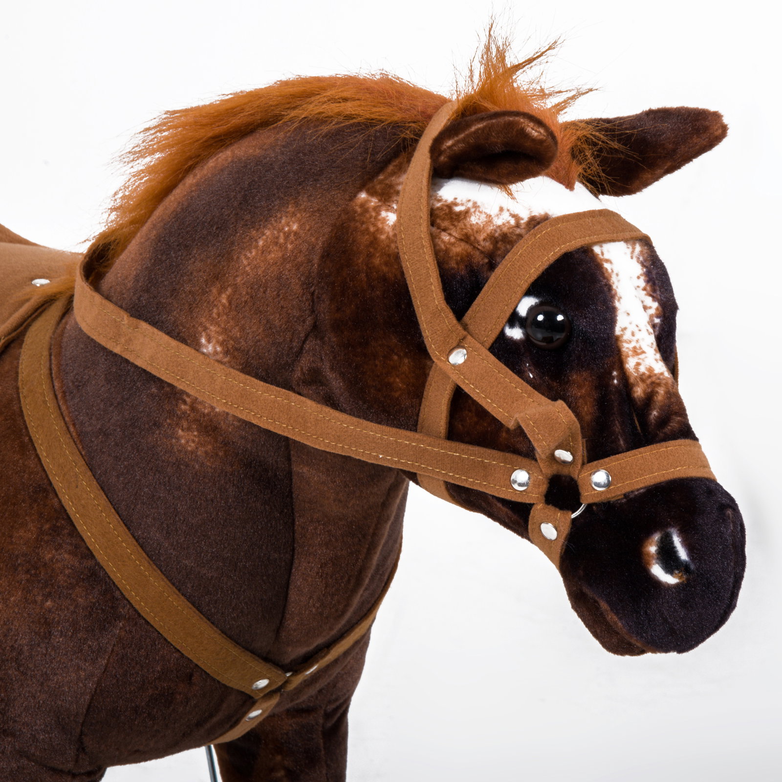 Cavalo de Brinquedo para Crianças acima de 3 Anos com Sons Realistas 85x28x60 cm Marrom