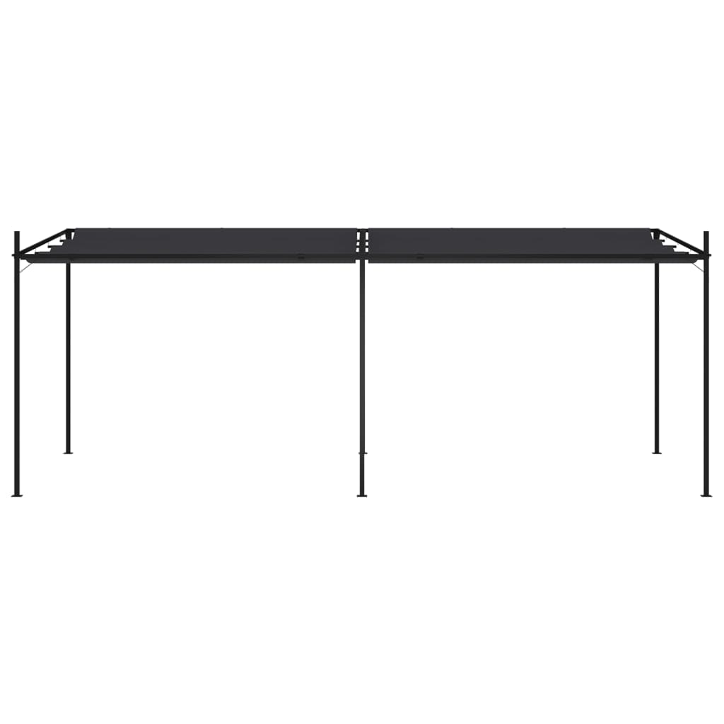Gazebo com toldo retrátil 600x300x233 cm antracite