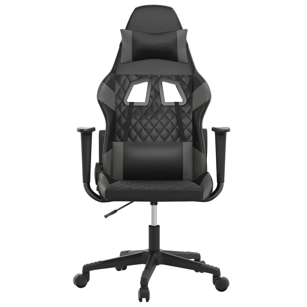 Cadeira gaming couro artificial preto e cinzento