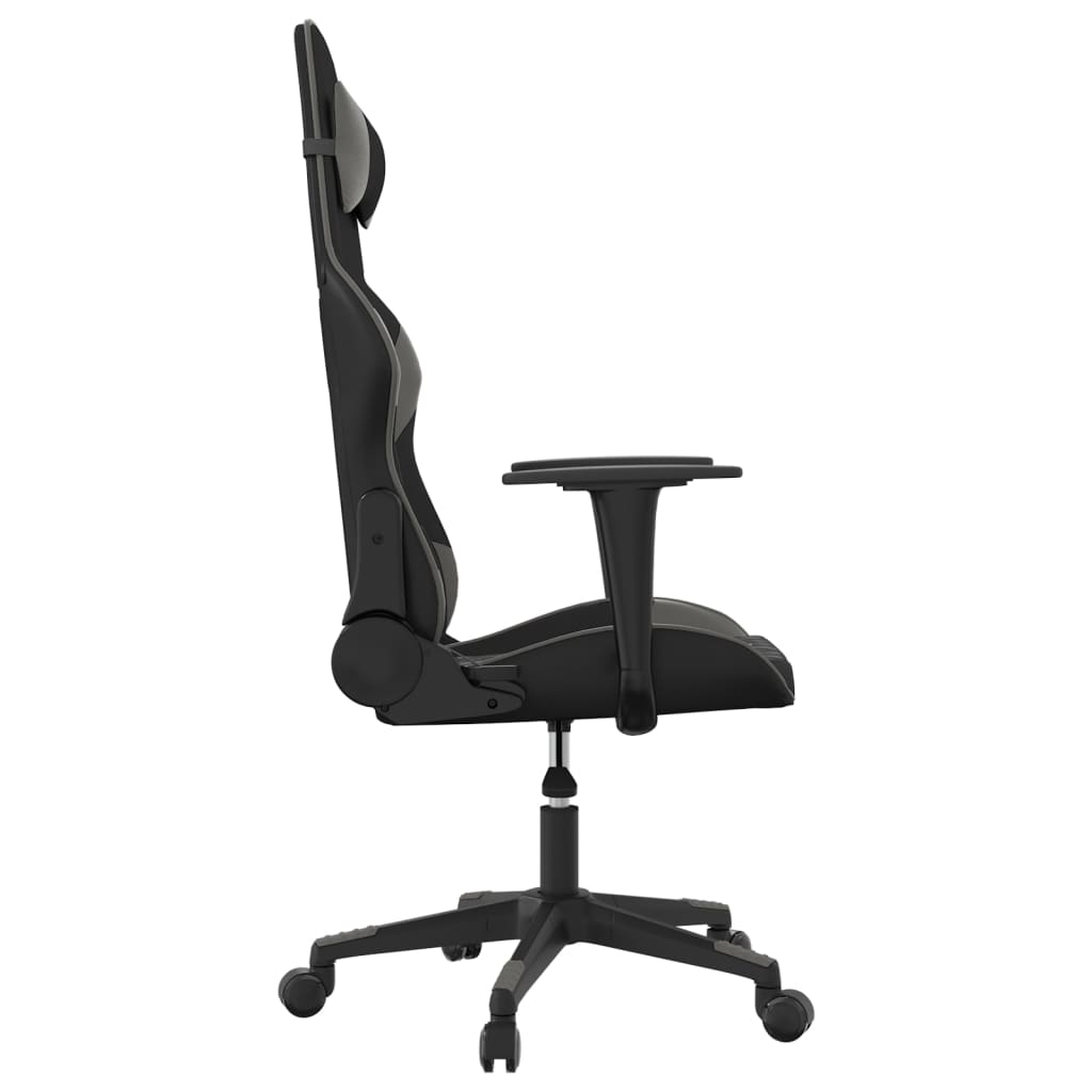 Cadeira gaming couro artificial preto e cinzento