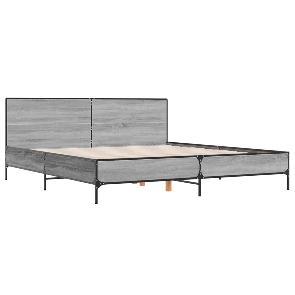 Estrutura de cama 200x200 cm derivados madeira/metal