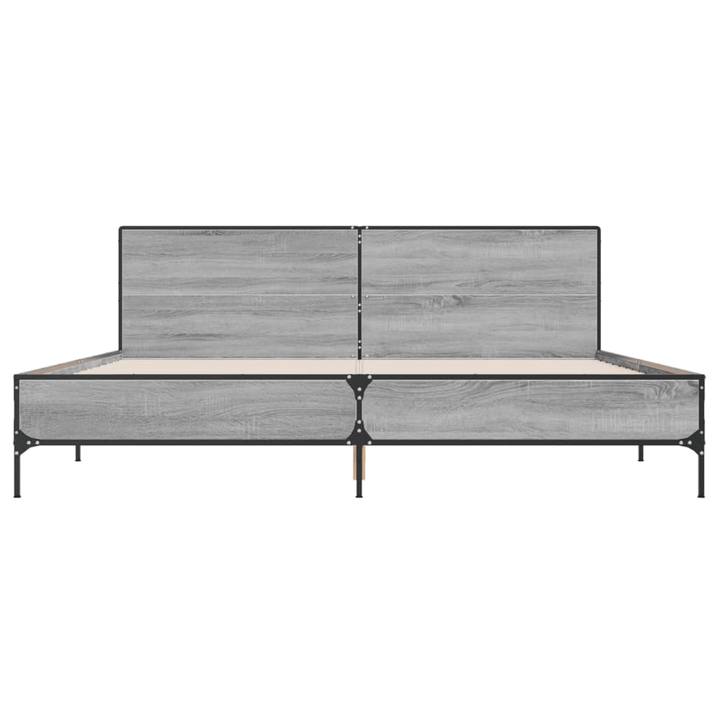 Estrutura de cama 200x200 cm derivados madeira/metal