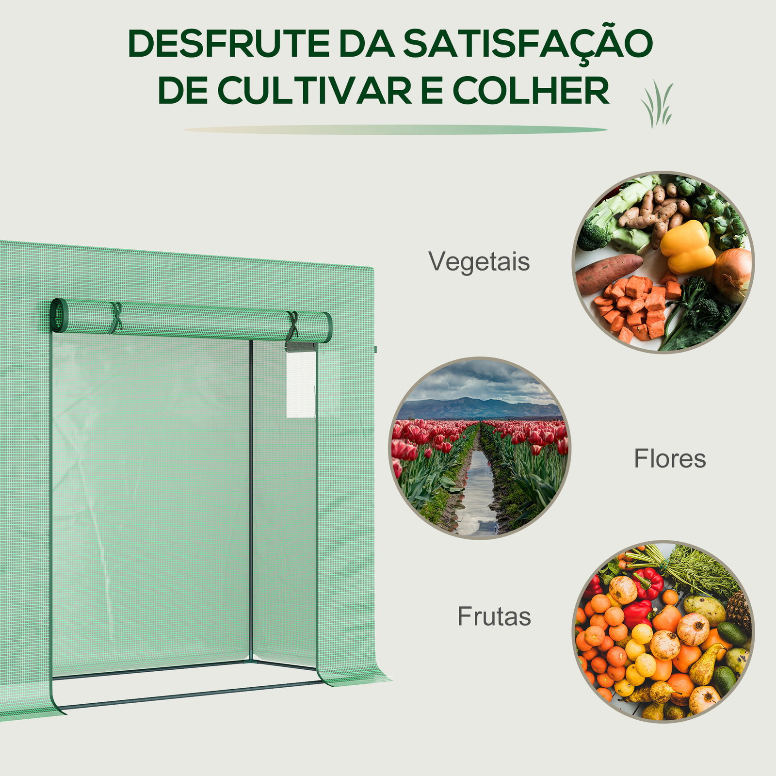 Estufa de Jardim Pequena Estufa de Exterior com Janelas e Estrutura de Aço Estufa de Cultivo 200x76x168 cm Verde