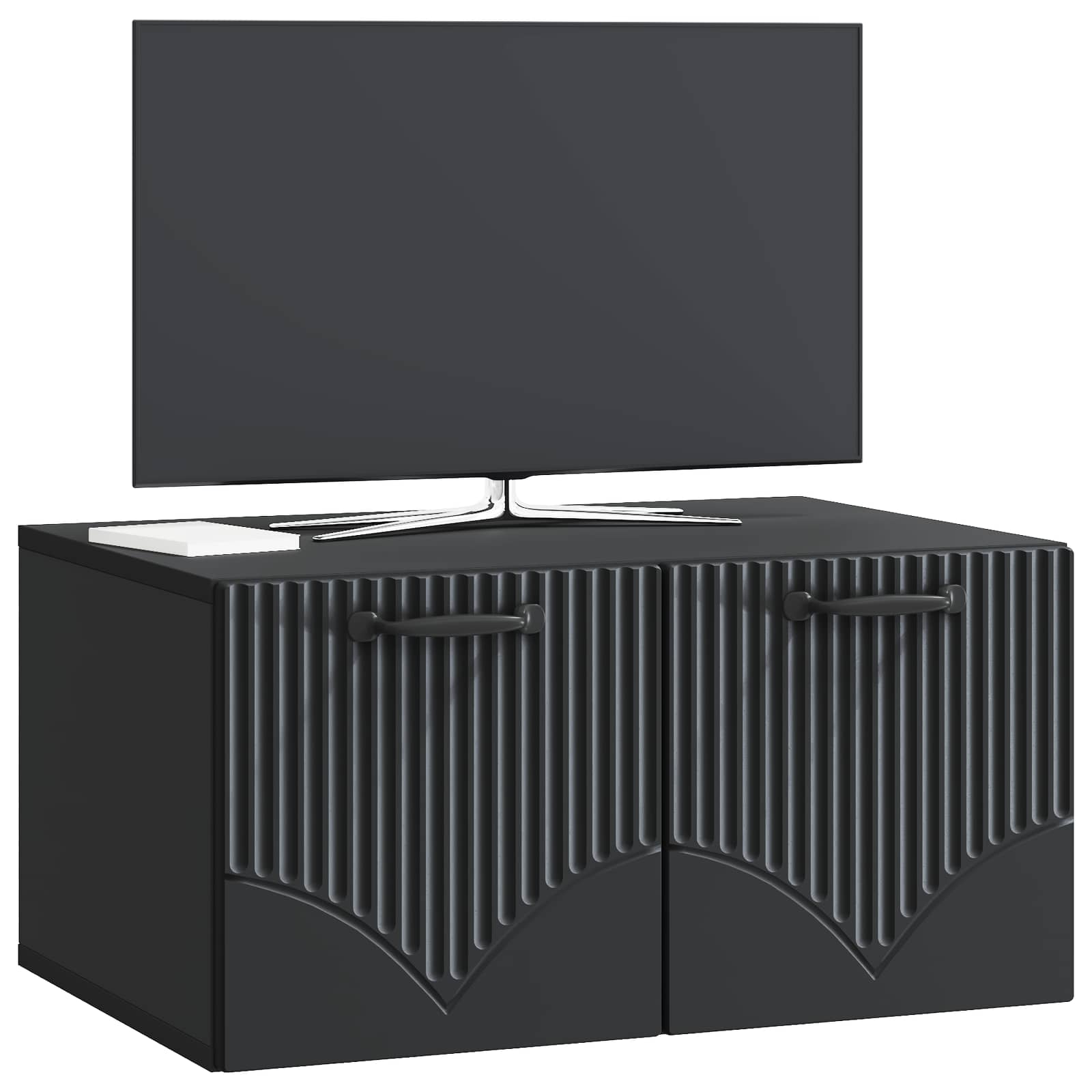 Gabinete de TV de parede preto 59,5 x 41 x 30 cm