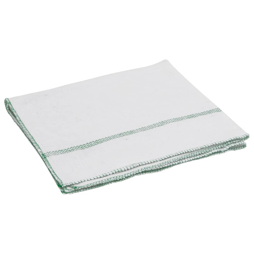Panos de limpeza 10 pcs 50x60 cm branco com riscas verdes