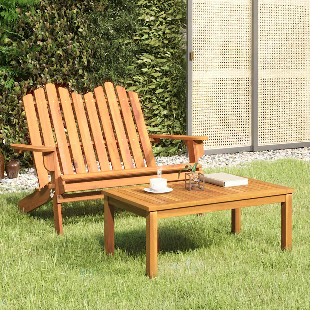 Conjunto lounge de jardim adirondack 2pcs acácia maciça