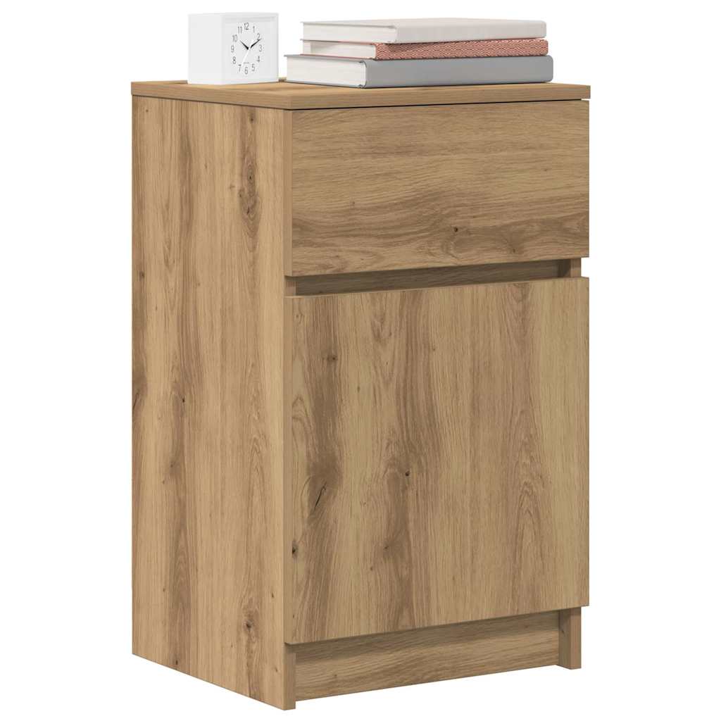 Mesa cabeceira 39x35x65 cm derivados madeira carvalho artisiano