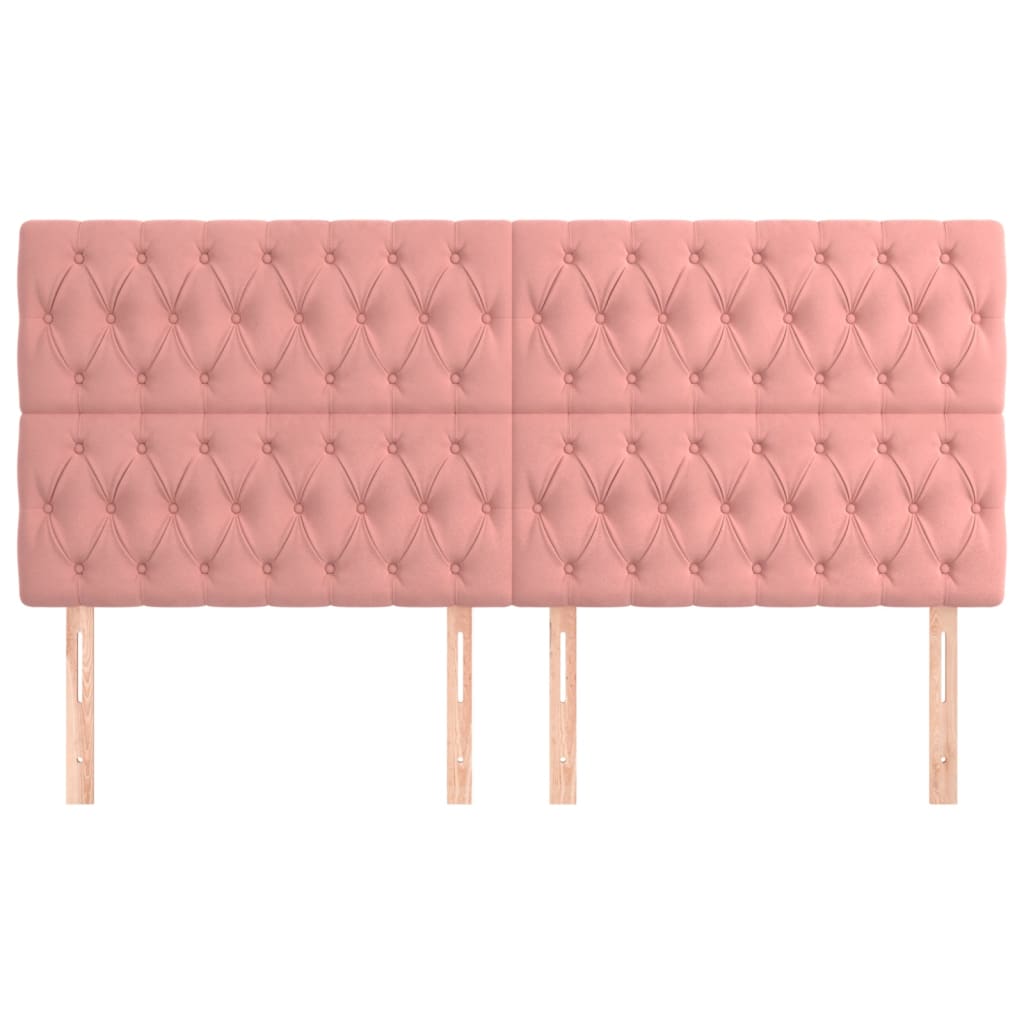 Cabeceira rosa 200x7x118/128 cm veludo