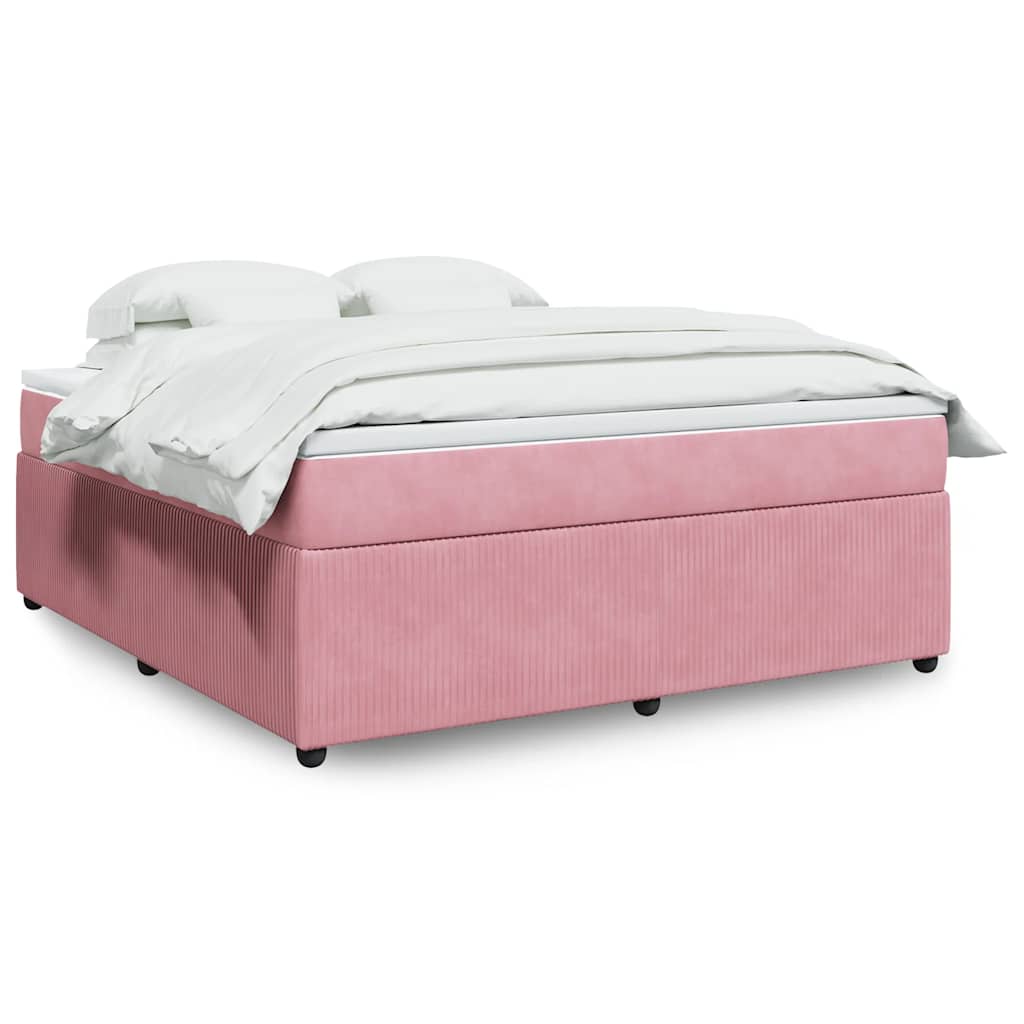 Cama com molas/colchão 180x200 cm veludo rosa