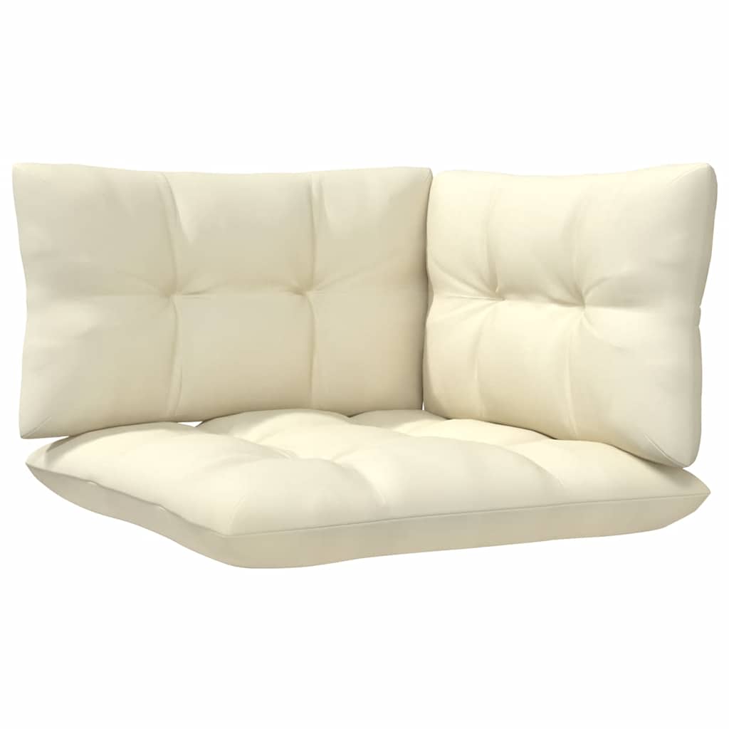 8 Pcs conjunto lounge jardim c/ almofadões cor creme pinho