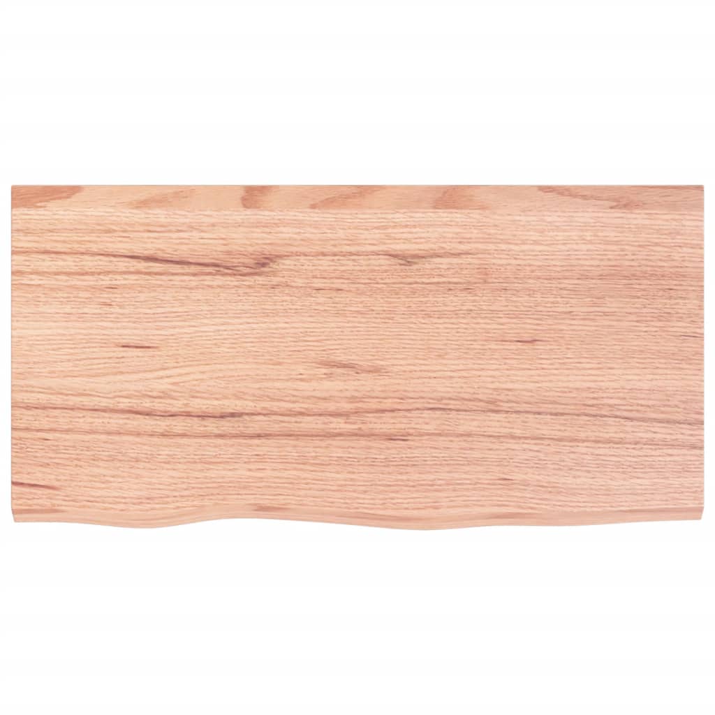 Bancada p/ wc 80x40x2 cm madeira maciça tratada castanho-claro