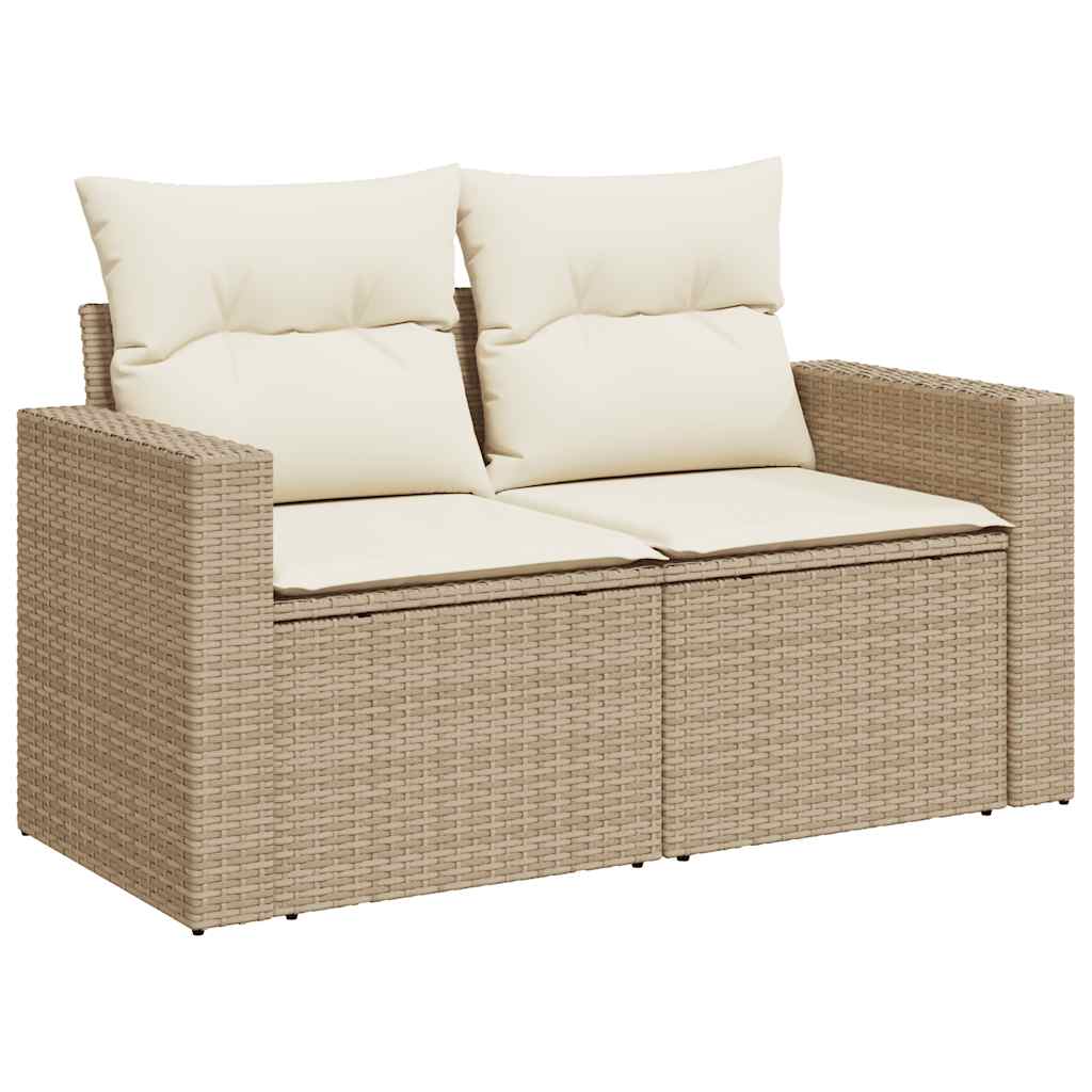 5 Pcs conjunto de sofás p/ jardim com almofadões vime PE bege