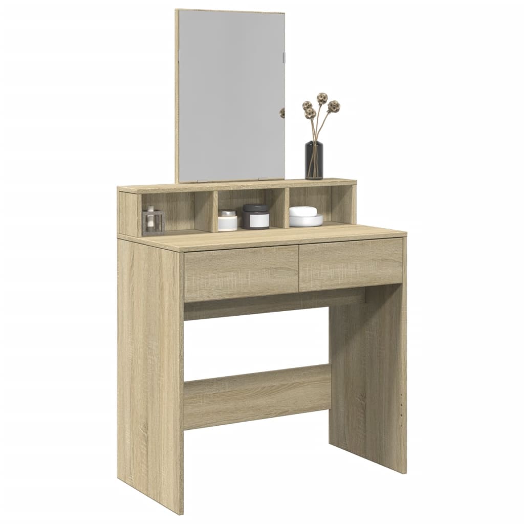 Toucador com espelho 80x41x144,5 cm carvalho sonoma