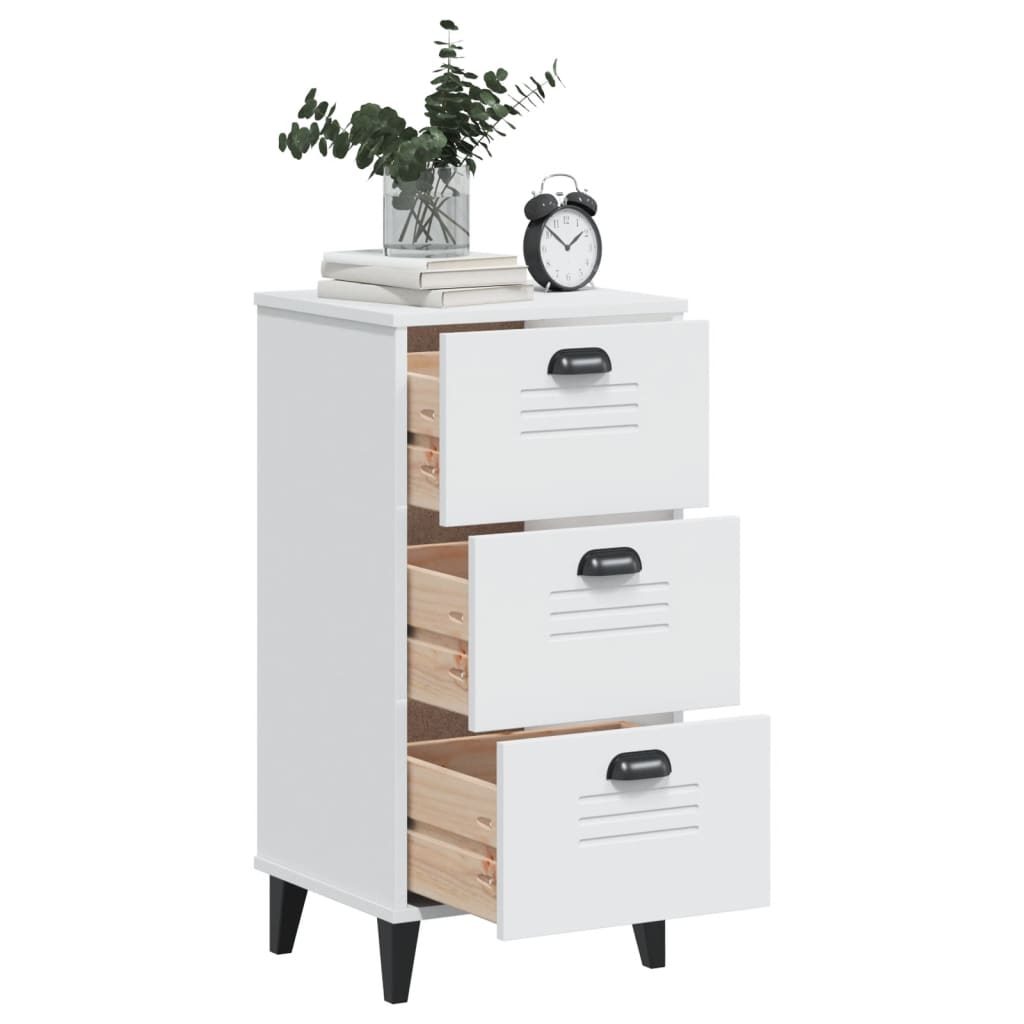 Mesa de cabeceira viken derivados de madeira branco