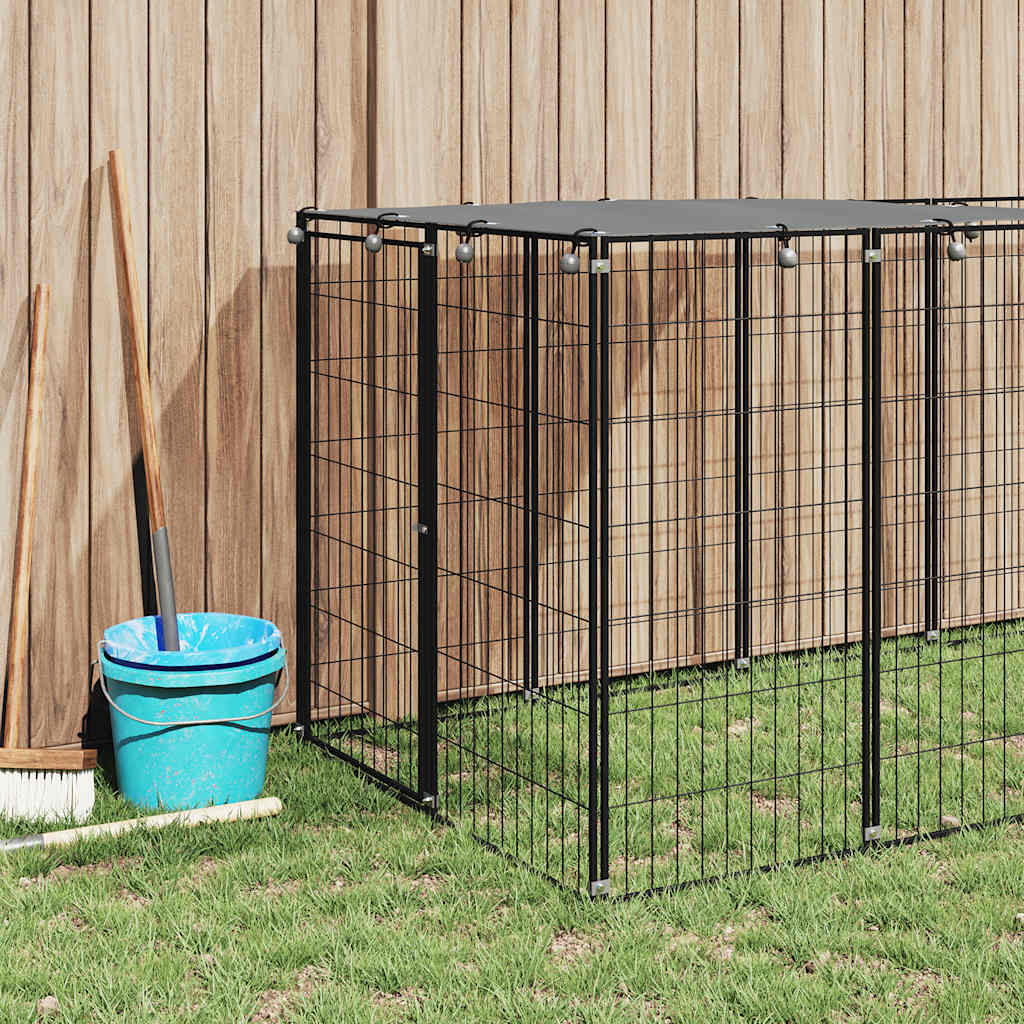 Canil para cães 4,84 m² aço preto