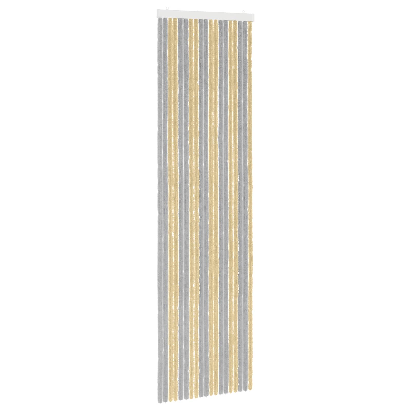 Cortina de insetos chenille cinza e bege 56 x 200 cm 100% PP