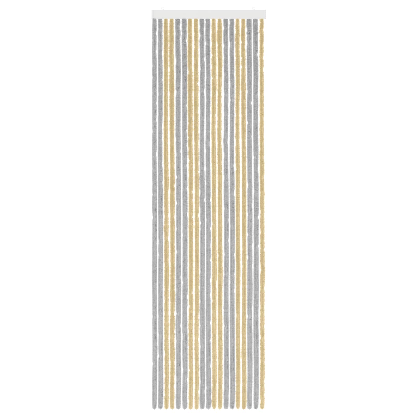 Cortina de insetos chenille cinza e bege 56 x 200 cm 100% PP