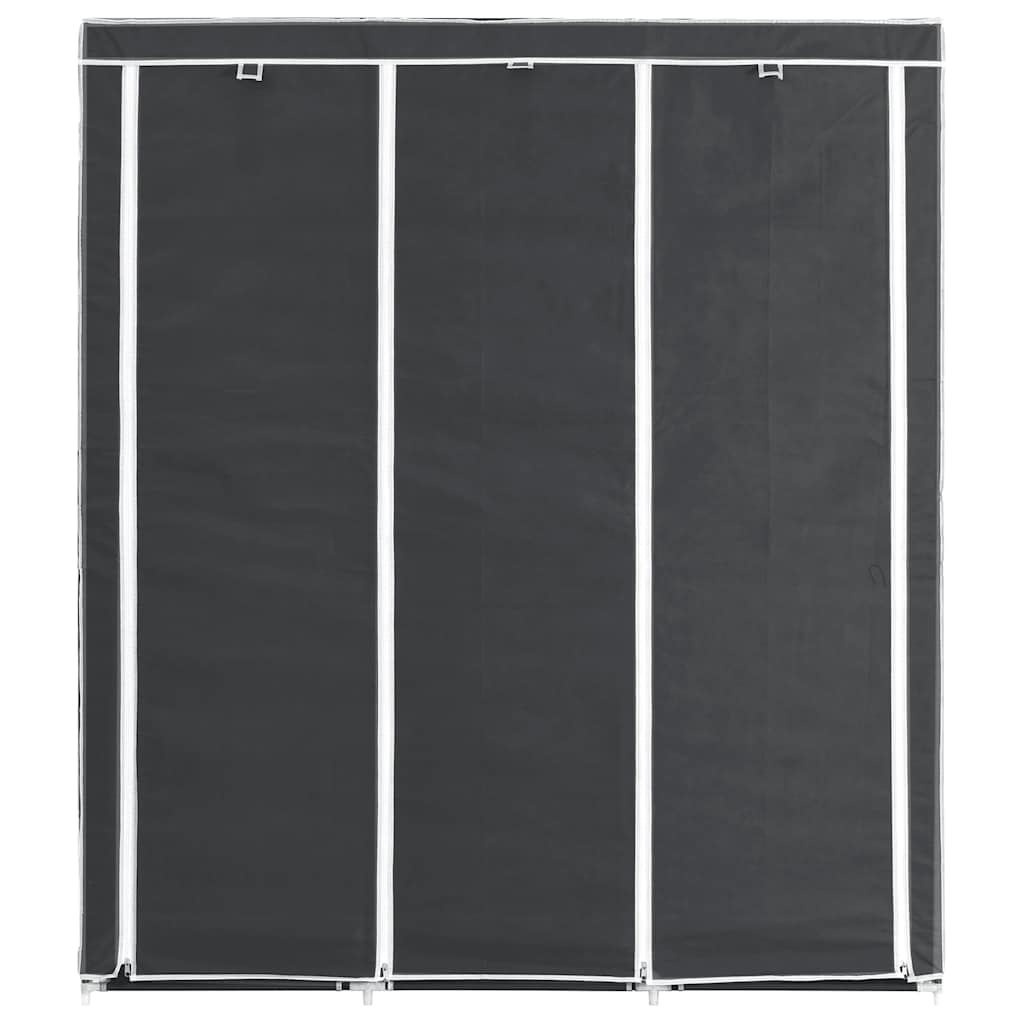 Roupeiro c/ compartimentos e varões 150x45x175 cm tecido preto