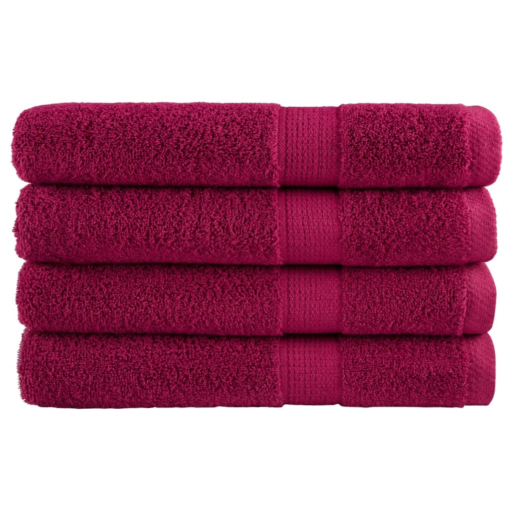 Toalhas premium solund 4 pcs 100x200 cm 600 gsm bordô