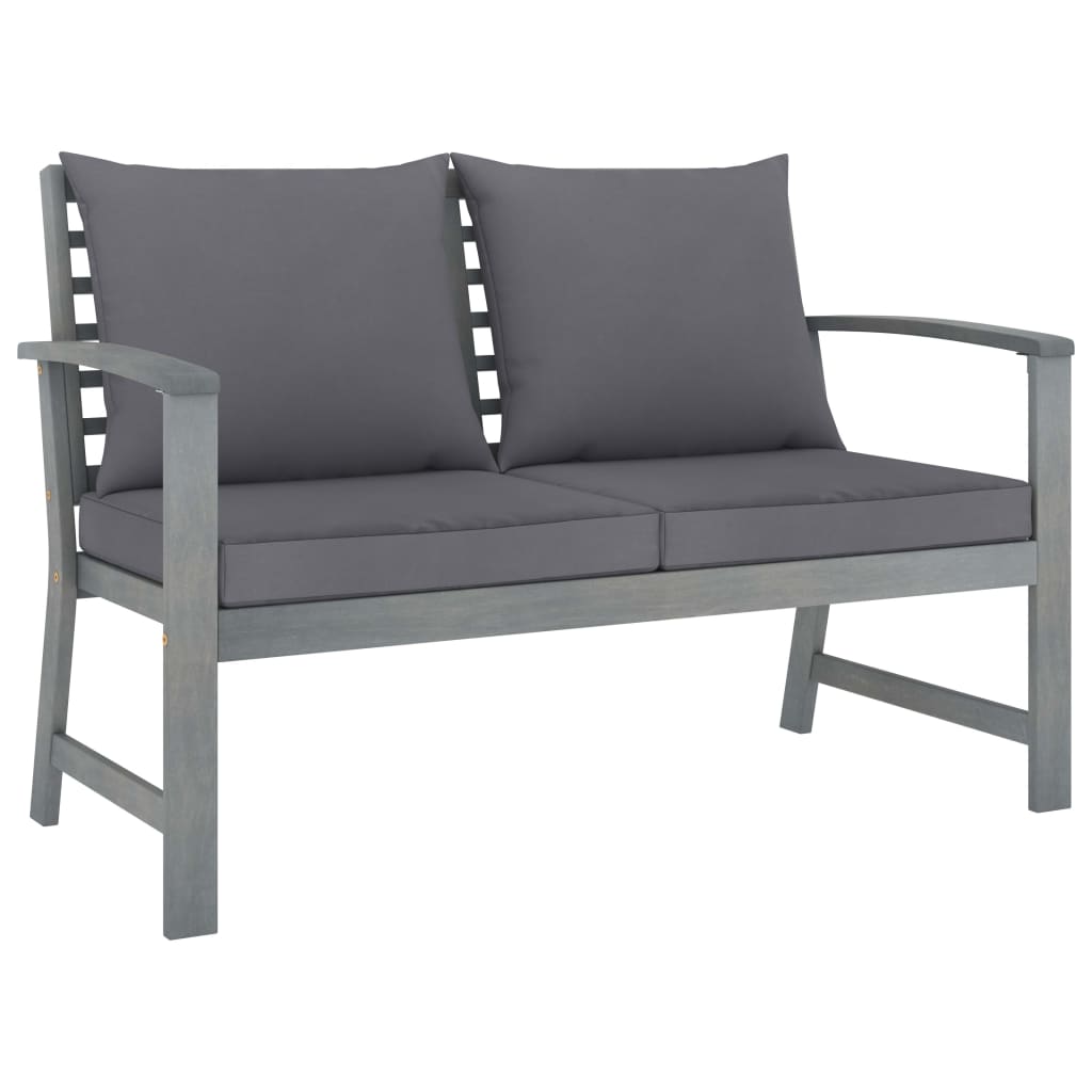 4 Pcs conj. lounge jardim c/ almofadões madeira acácia maciça