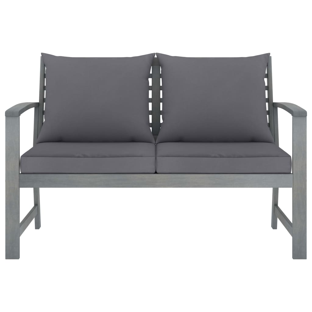 4 Pcs conj. lounge jardim c/ almofadões madeira acácia maciça
