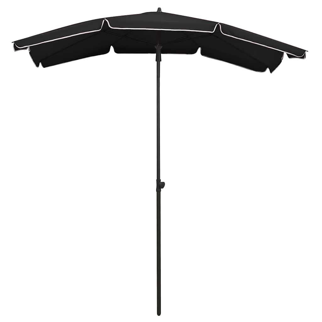 Guarda-sol de jardim com poste 200x130 cm preto