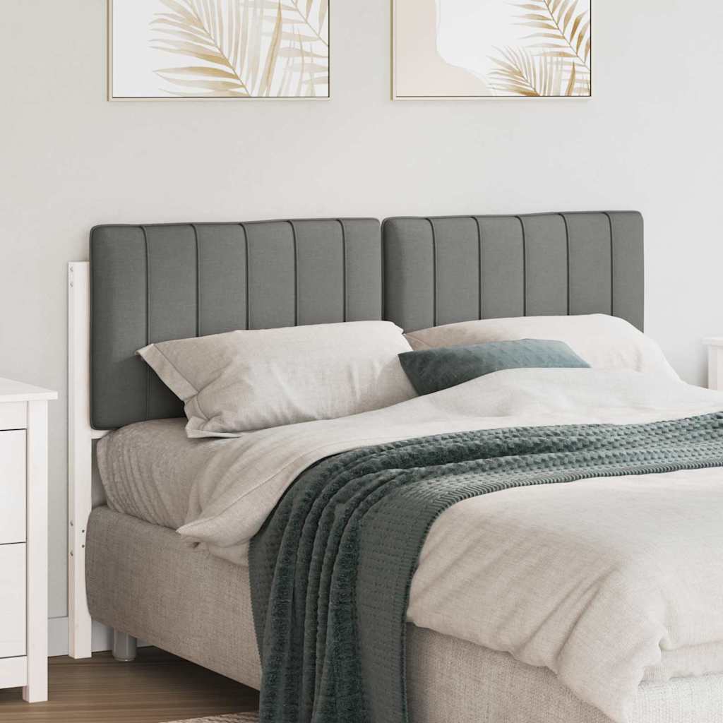 Cabeceira estofada com cabeceira branco e cinza claro 135 cm