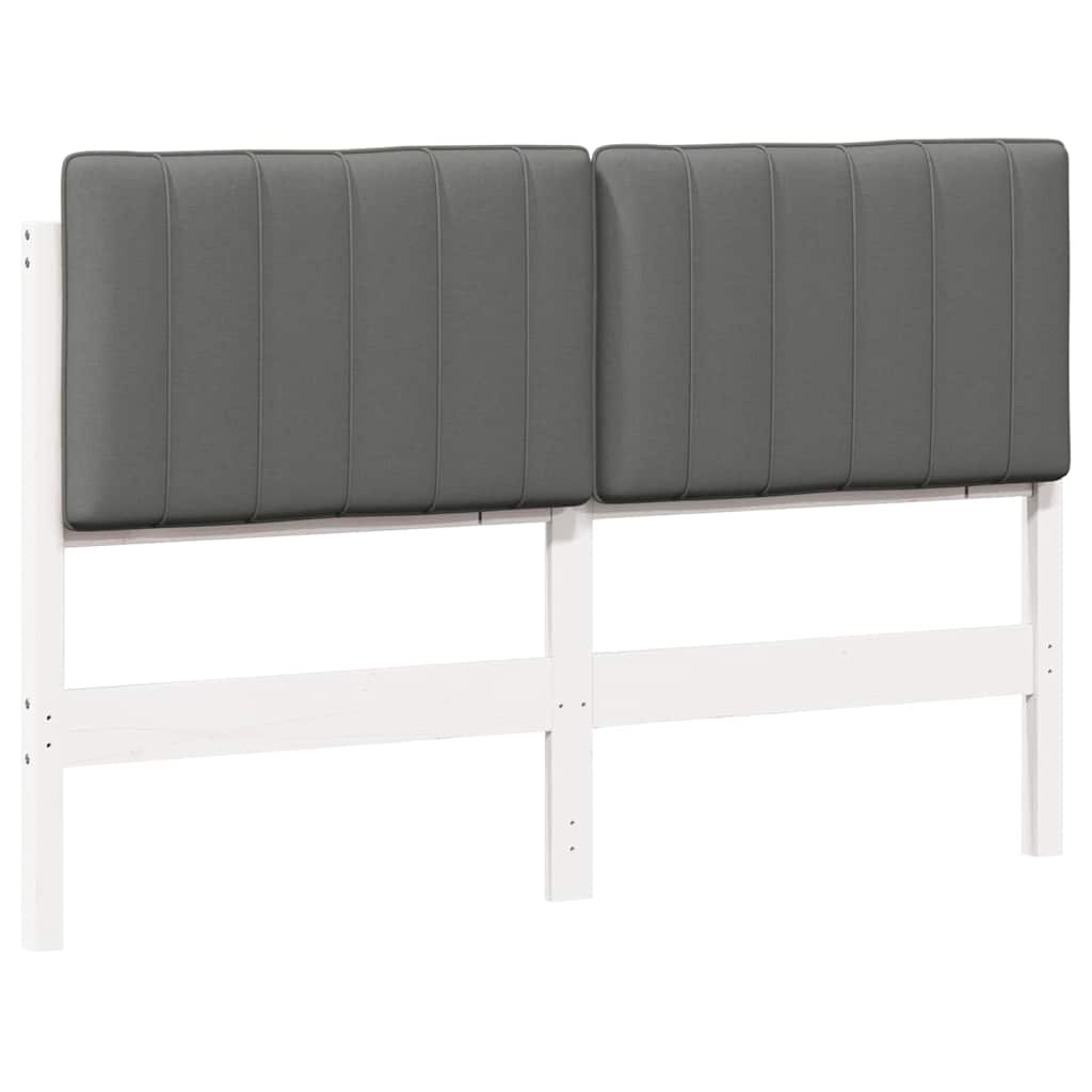Cabeceira estofada com cabeceira branco e cinza claro 135 cm