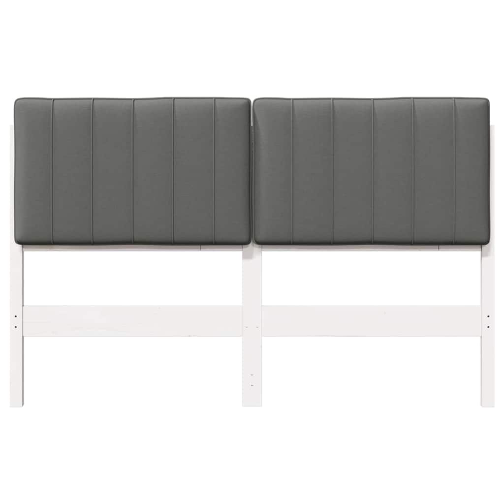 Cabeceira estofada com cabeceira branco e cinza claro 135 cm