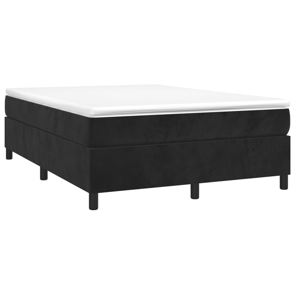 Estrutura de cama com molas 140x190 cm veludo preto