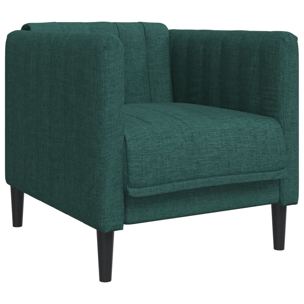 3 Pcs conjunto de sofás tecido verde-escuro