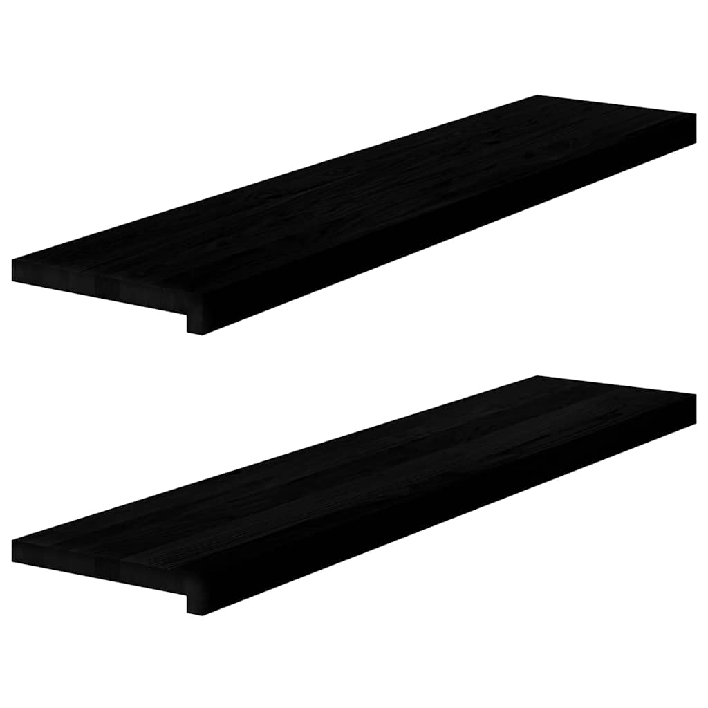 Soleiras da janela 2 pcs 110x30x2 cm carvalho castanho-preto