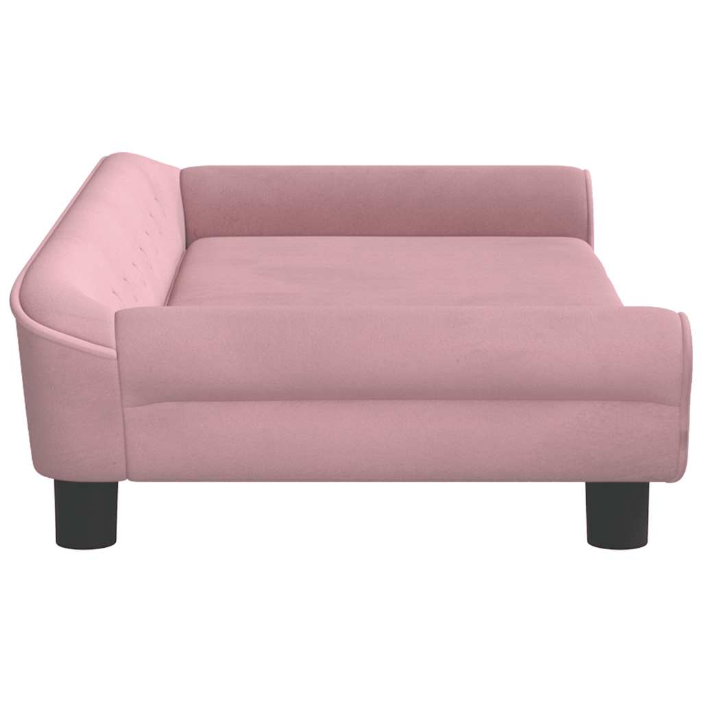 Cama para cães 100x50x21 cm veludo rosa