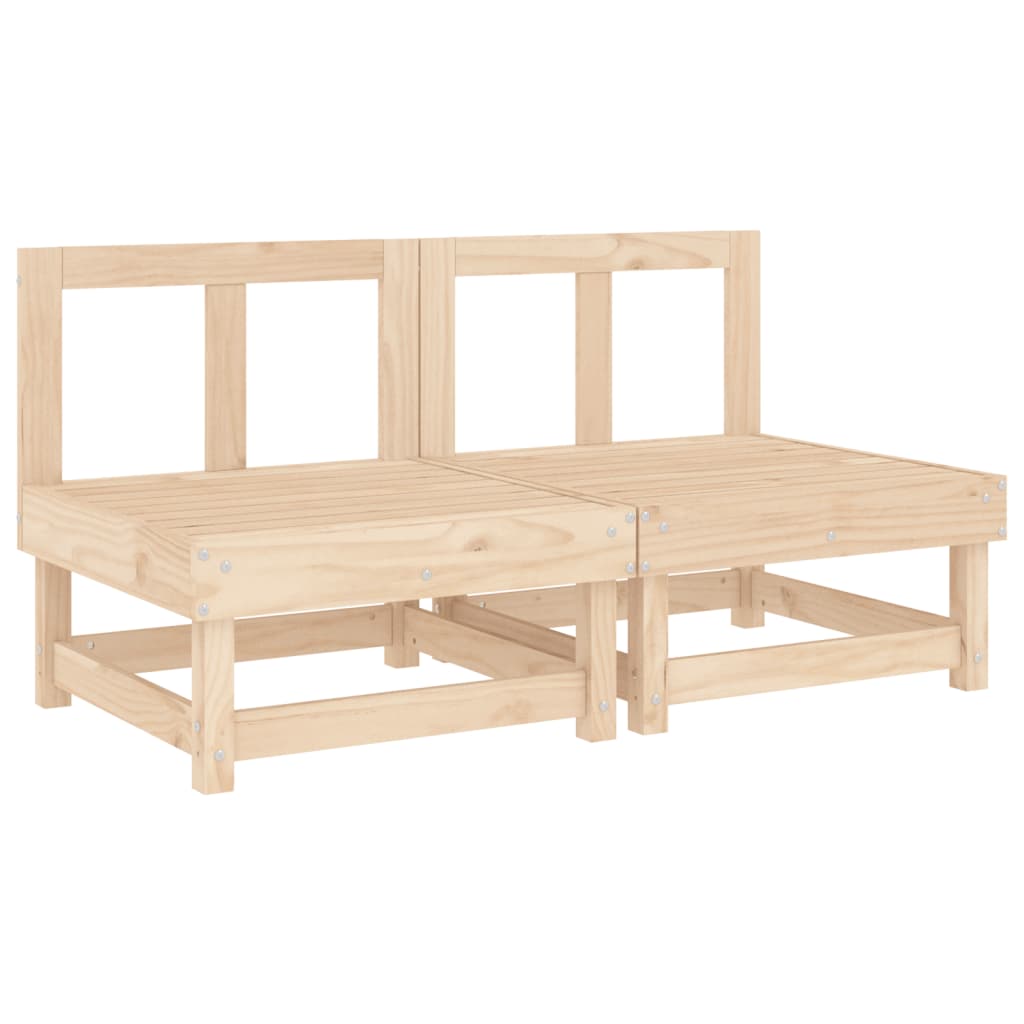 Sofás de centro para jardim 2 pcs madeira de pinho maciça