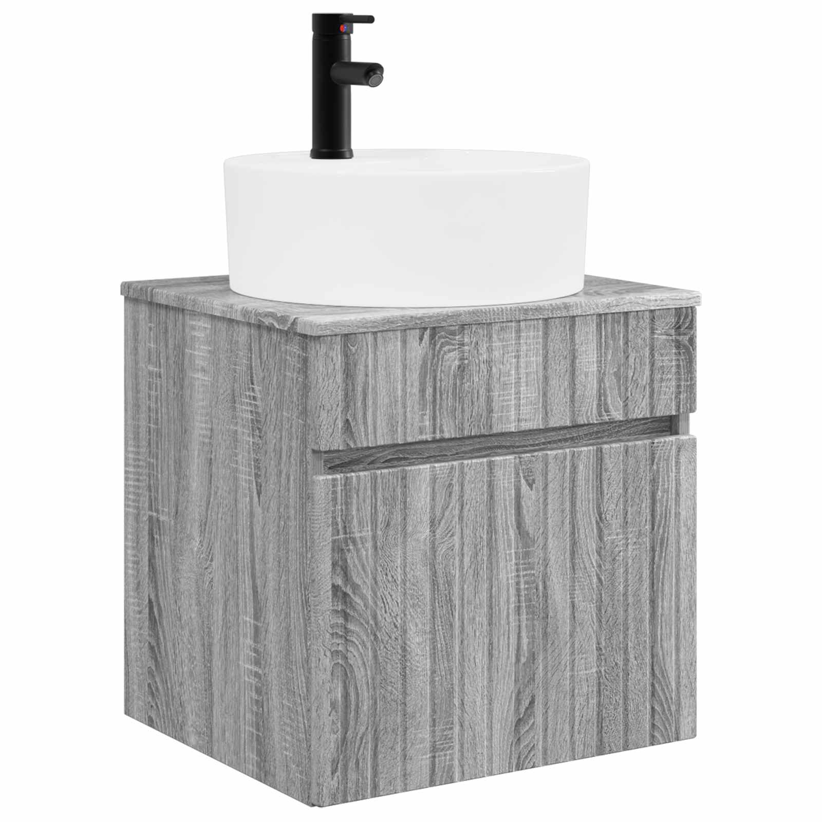 Vanidade de pia de parede sonoma cinzento 49 x 44,5 x 65 cm