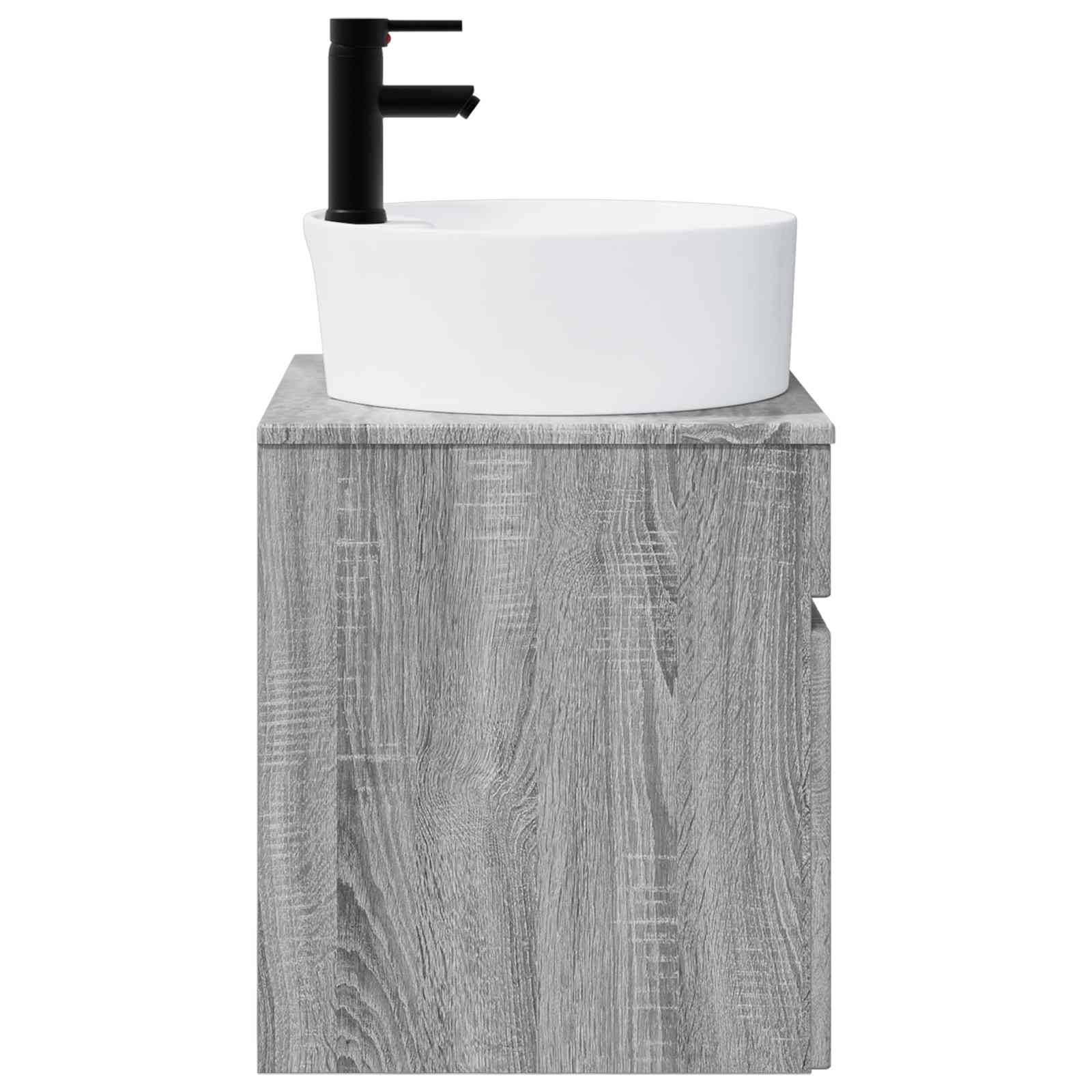 Vanidade de pia de parede sonoma cinzento 49 x 44,5 x 65 cm