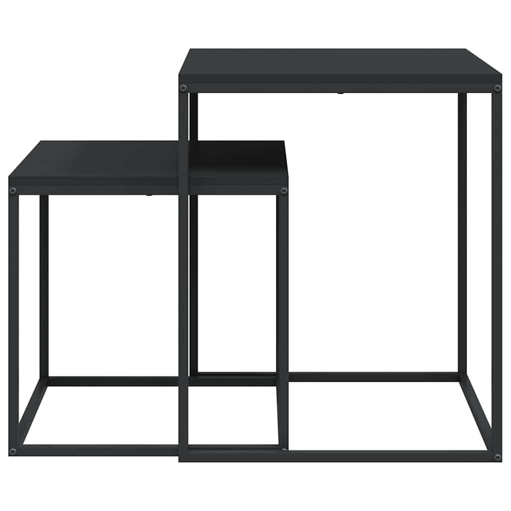 Conjunto de mesas de centro 2 pcs derivados de madeira e metal