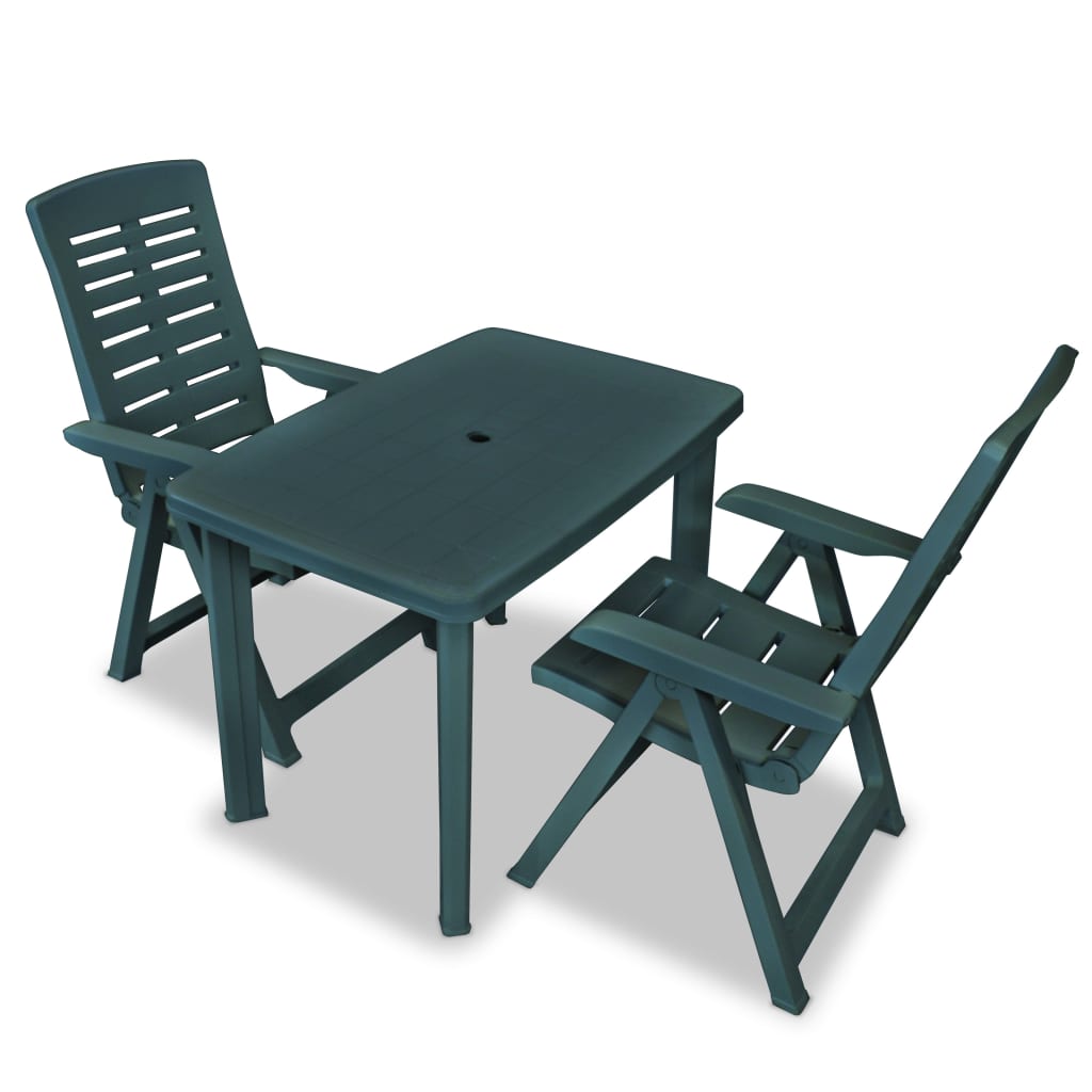 Conjunto bistrô 3 pcs plástico verde