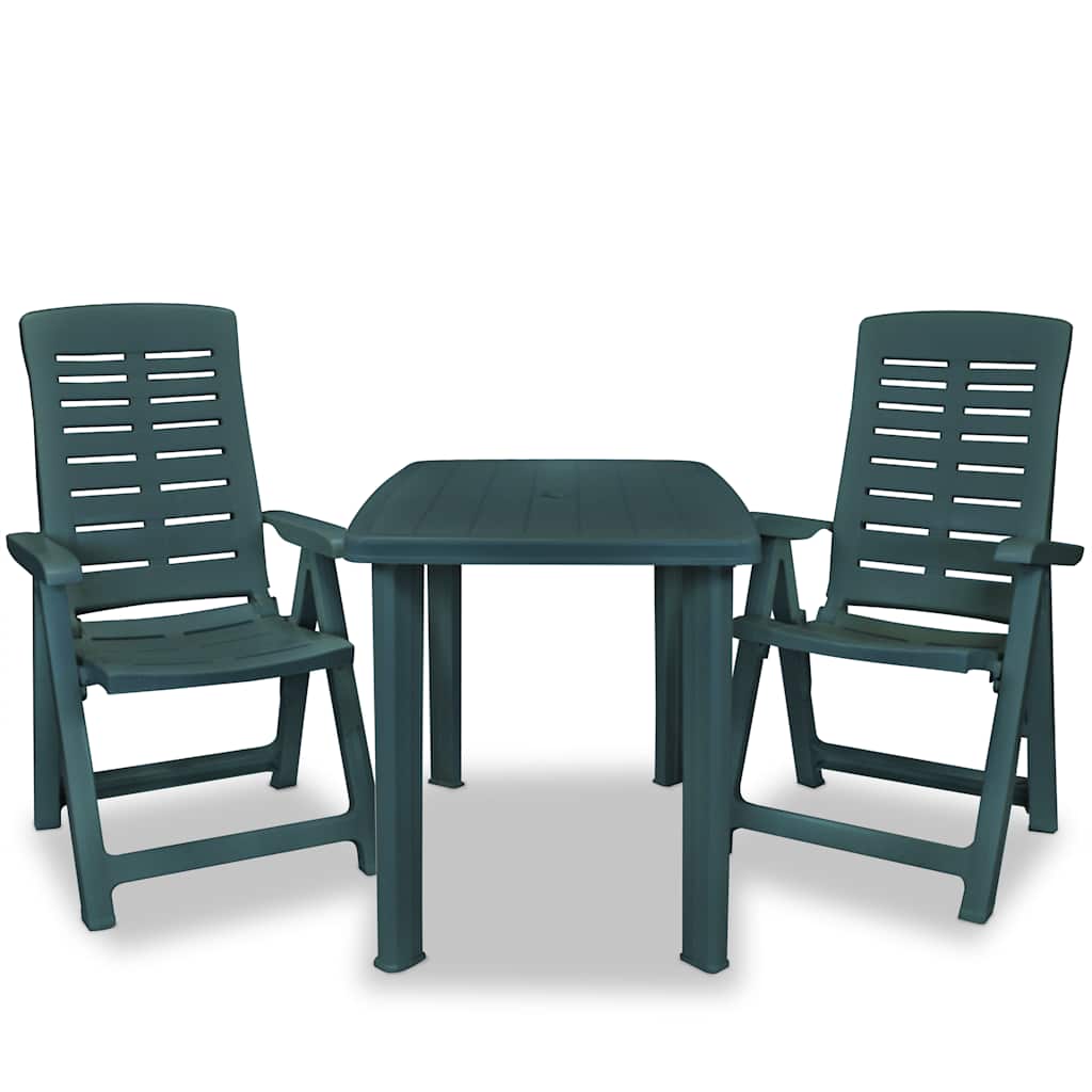 Conjunto bistrô 3 pcs plástico verde