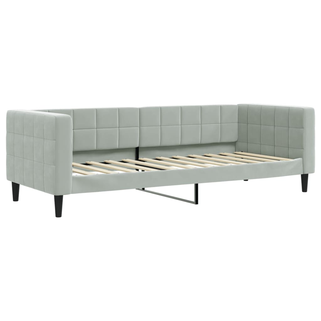 Sofá-cama com colchão 80x200 cm veludo cinzento-claro