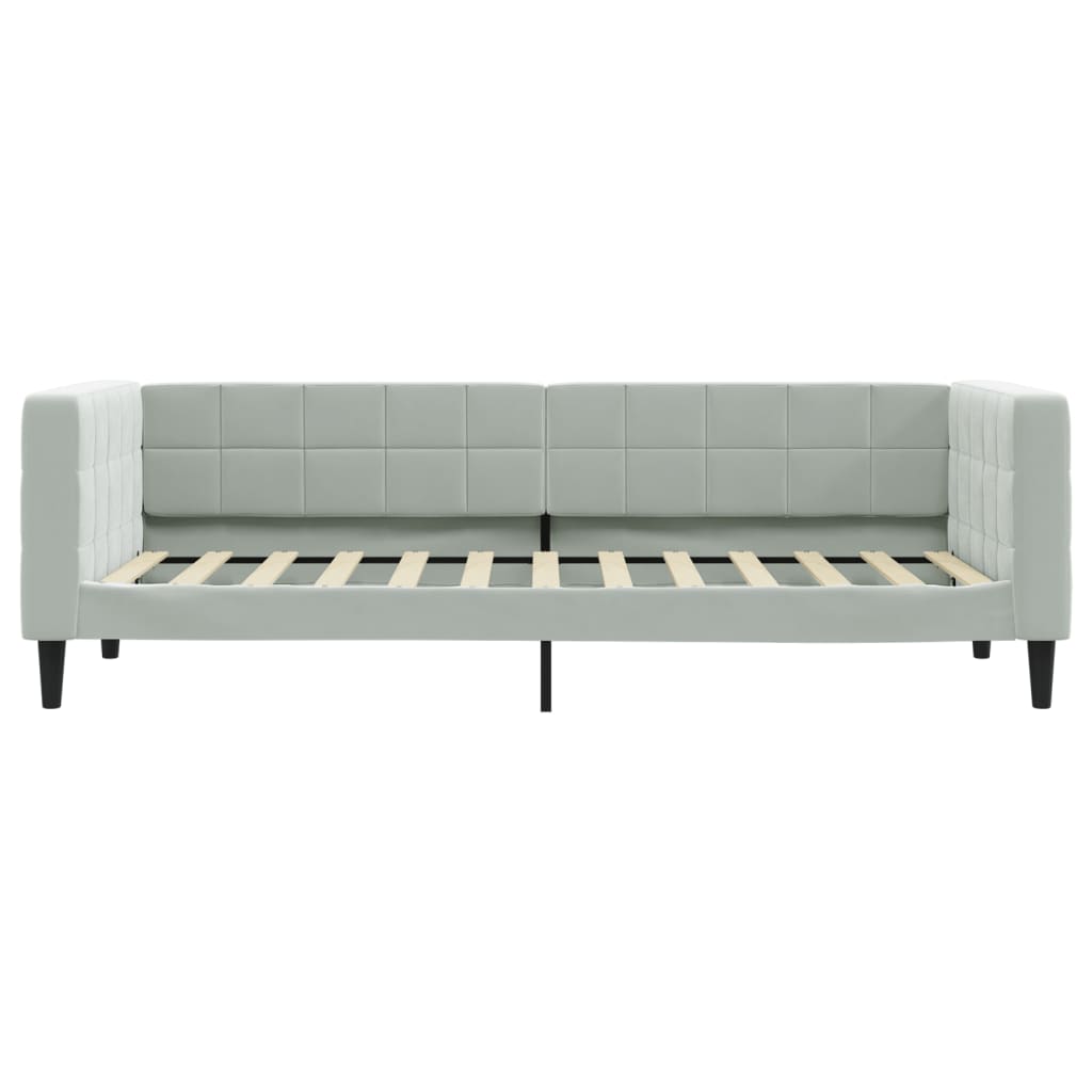 Sofá-cama com colchão 80x200 cm veludo cinzento-claro