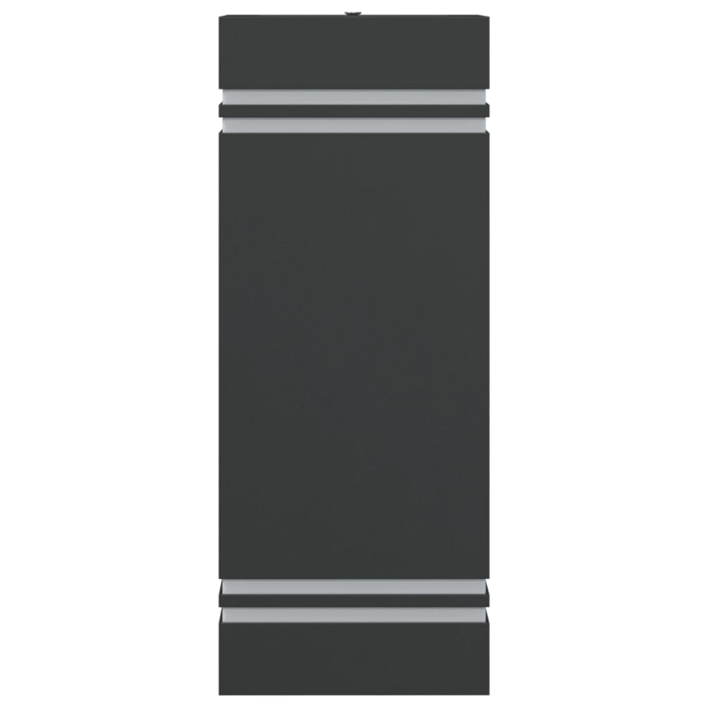Candeeiro de parede para exterior aço inoxidável preto