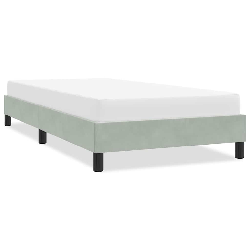 Estrutura de cama sem colchão 80x210 cm veludo cinzento-claro