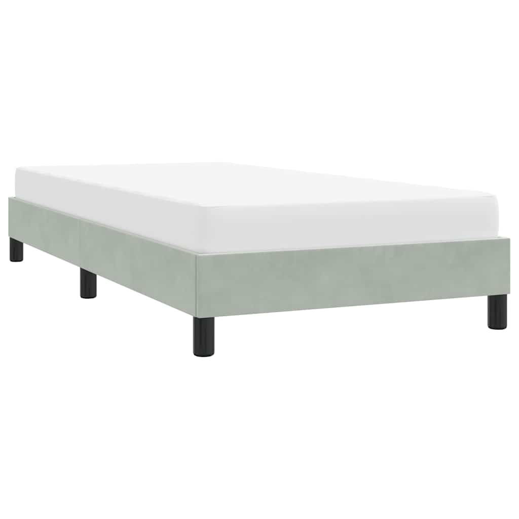 Estrutura de cama sem colchão 80x210 cm veludo cinzento-claro