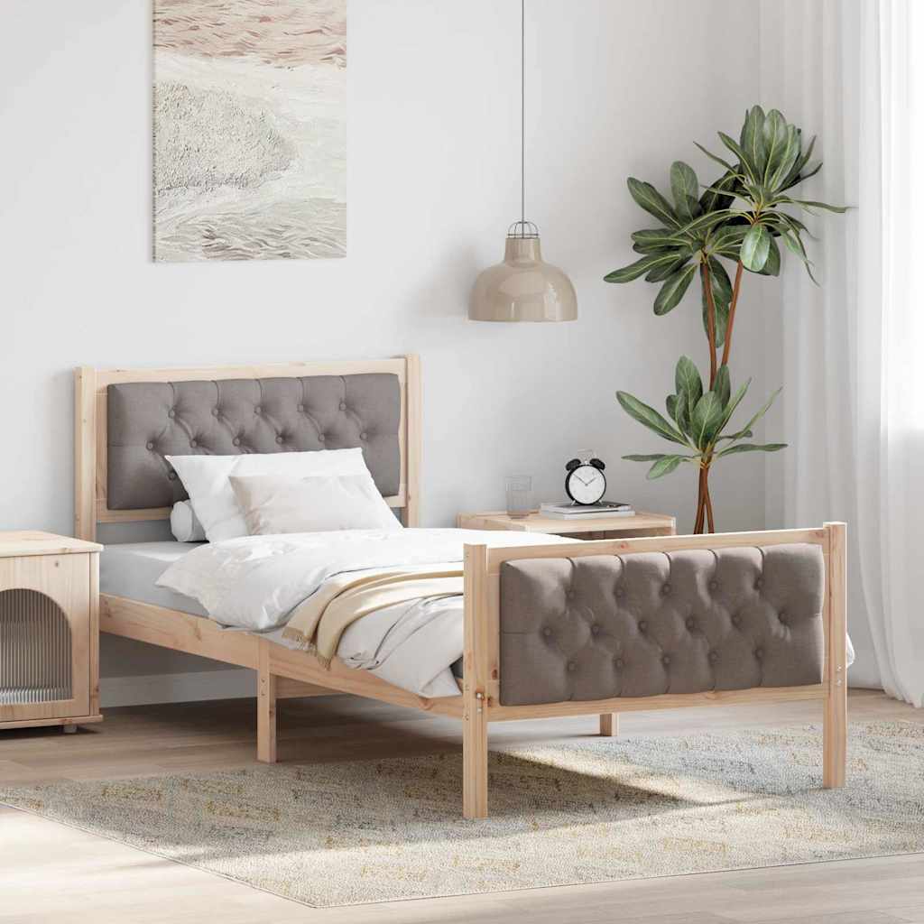 Estrutura da cama cinzento-acastanhado 90 x 200 cm