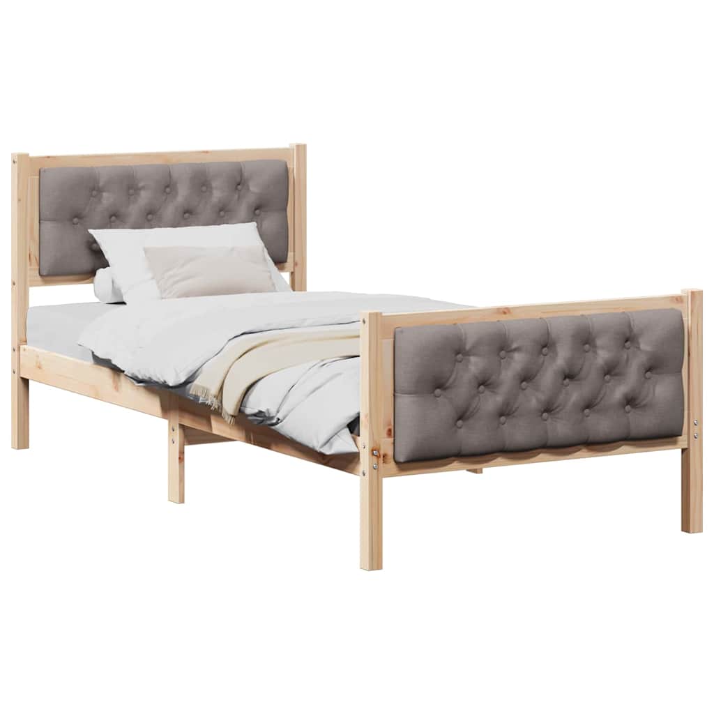 Estrutura da cama cinzento-acastanhado 90 x 200 cm