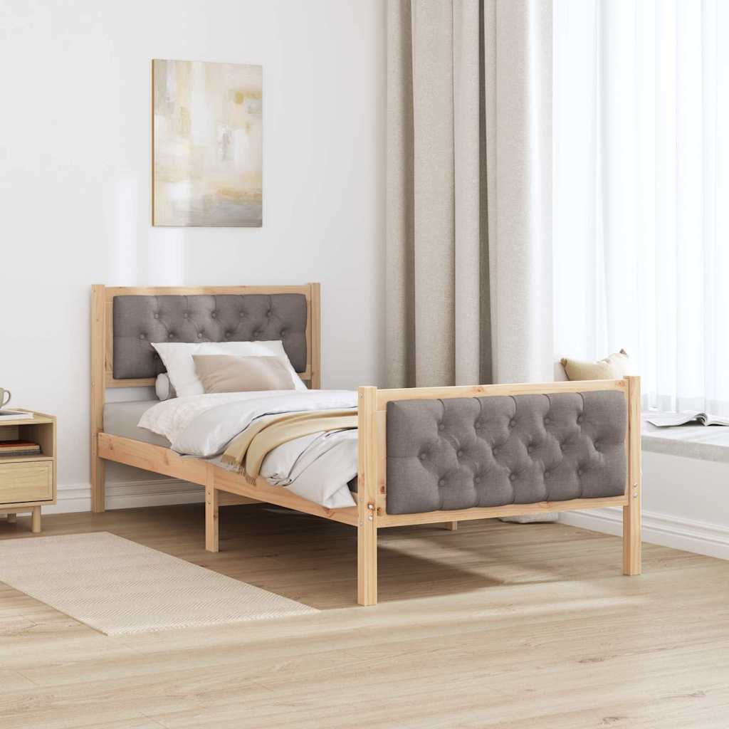 Estrutura da cama cinzento-acastanhado 90 x 200 cm
