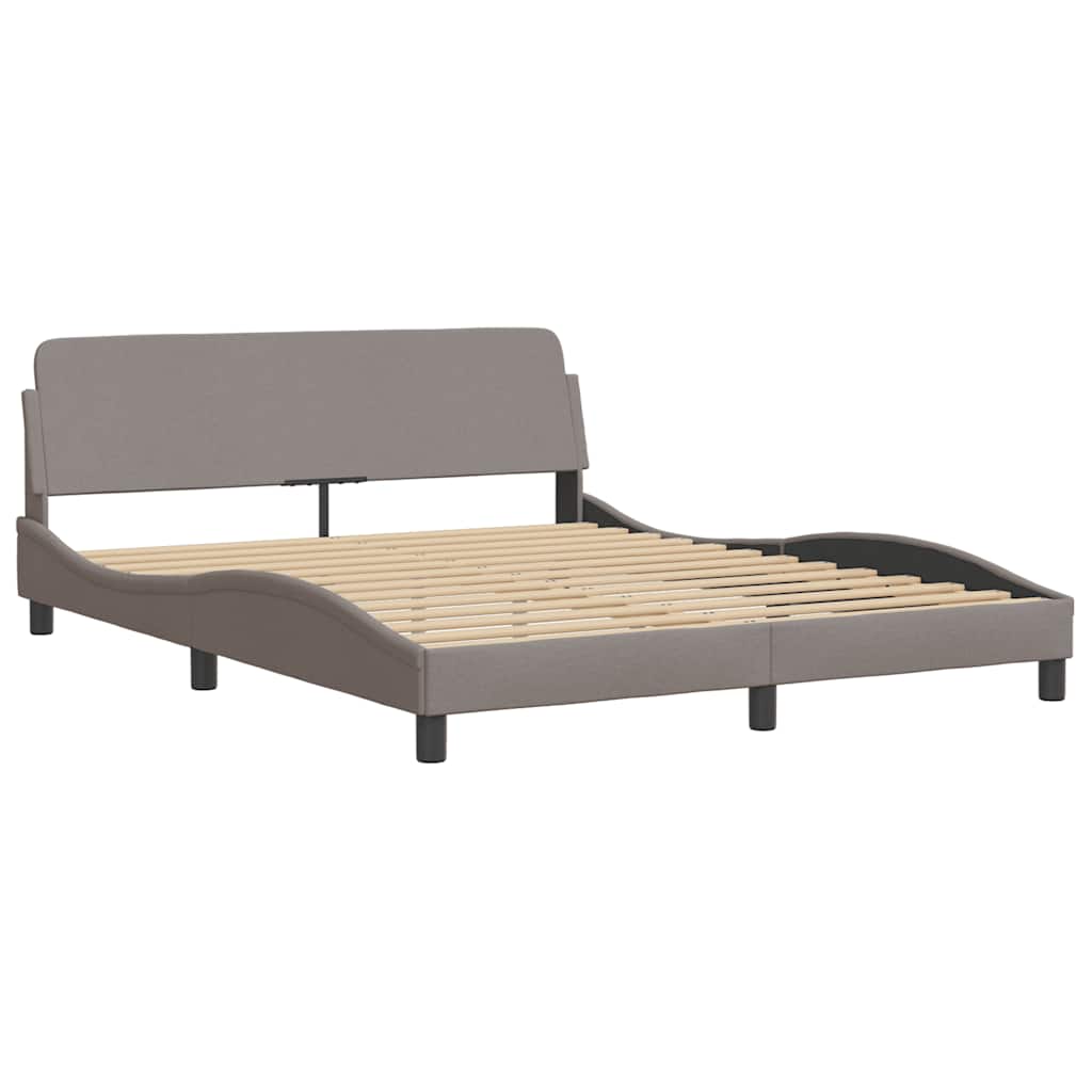 Cama com colchão dover 160x200 cm tecido castanho-acinzentado